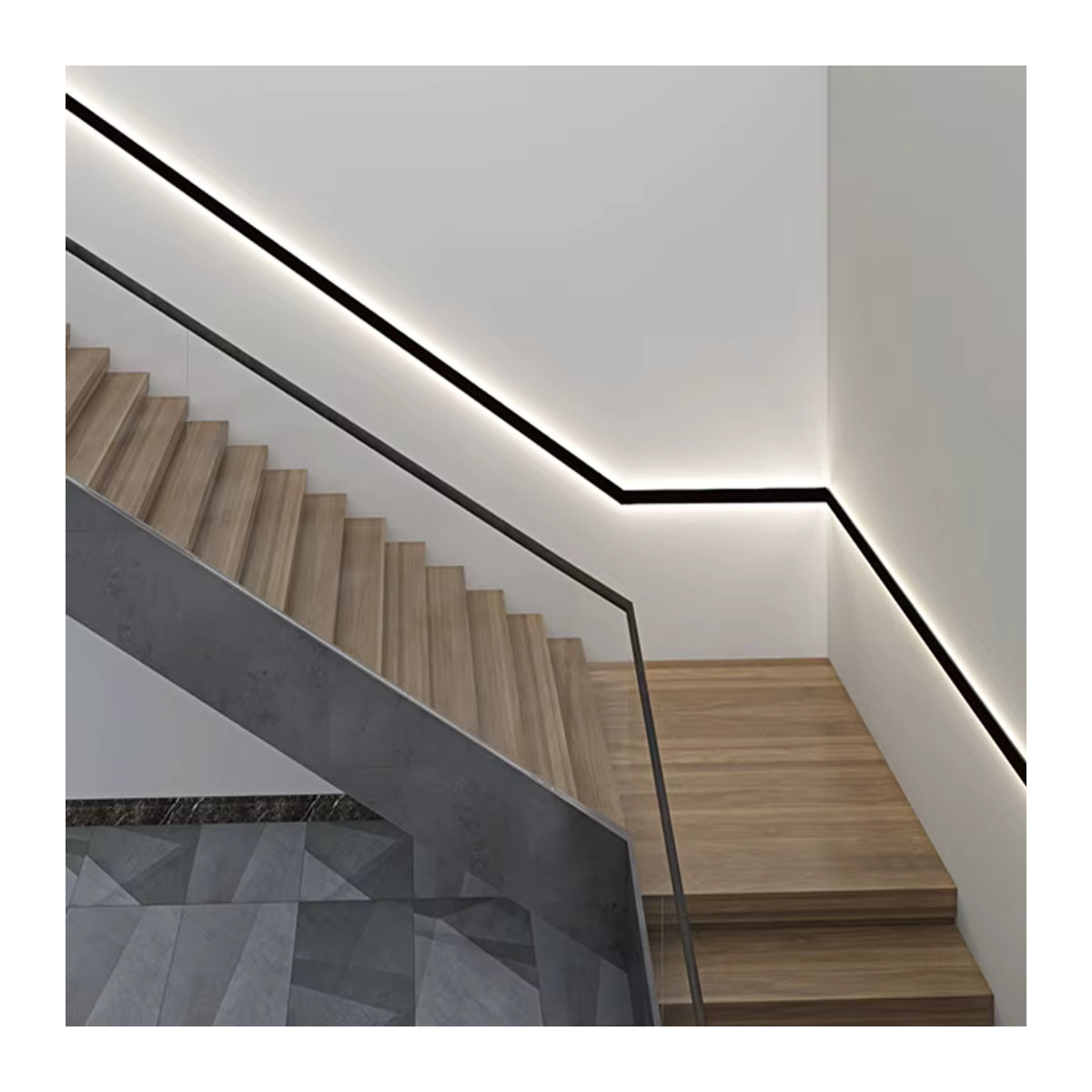 Feiyunlux Minimalistische Aufputz-Wandleuchte mit langer Armlehne für Flur, Treppe und Schlafzimmer in Weiß oder Schwarz - Bild 3