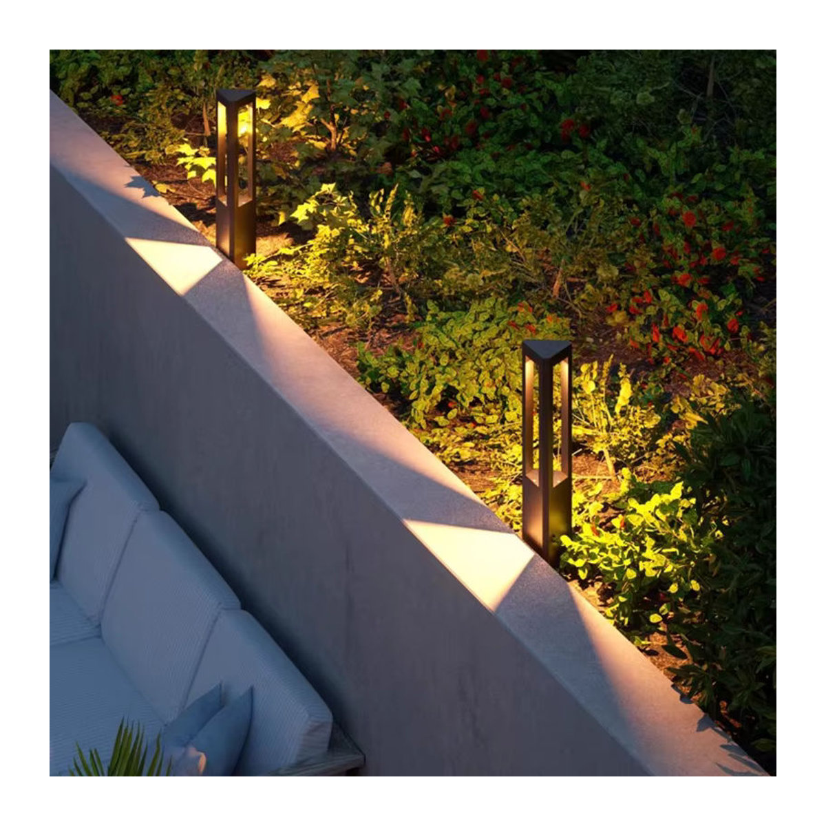 Feiyunlux Moderne Gartenstehleuchte Wasserdicht in Anthrazit für die Außenbeleuchtung im Garten und Hof - Bild 5
