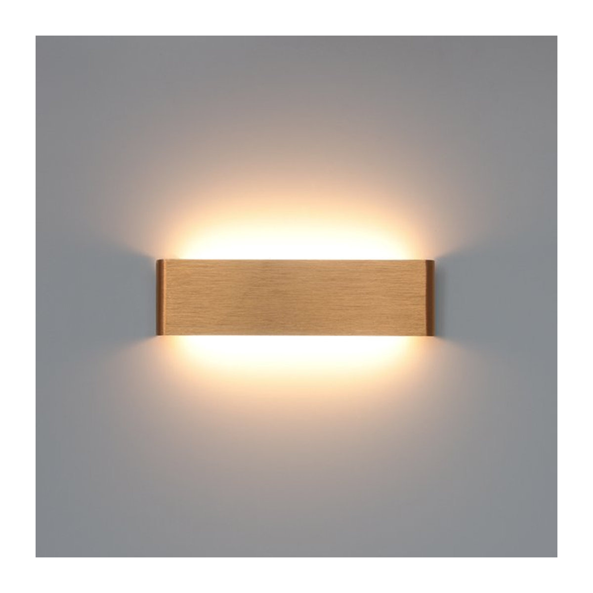 Feiyunlux Moderne LED Wandleuchte aus Aluminium in Goldbraun für Wohnzimmer und Schlafzimmer - Bild 1