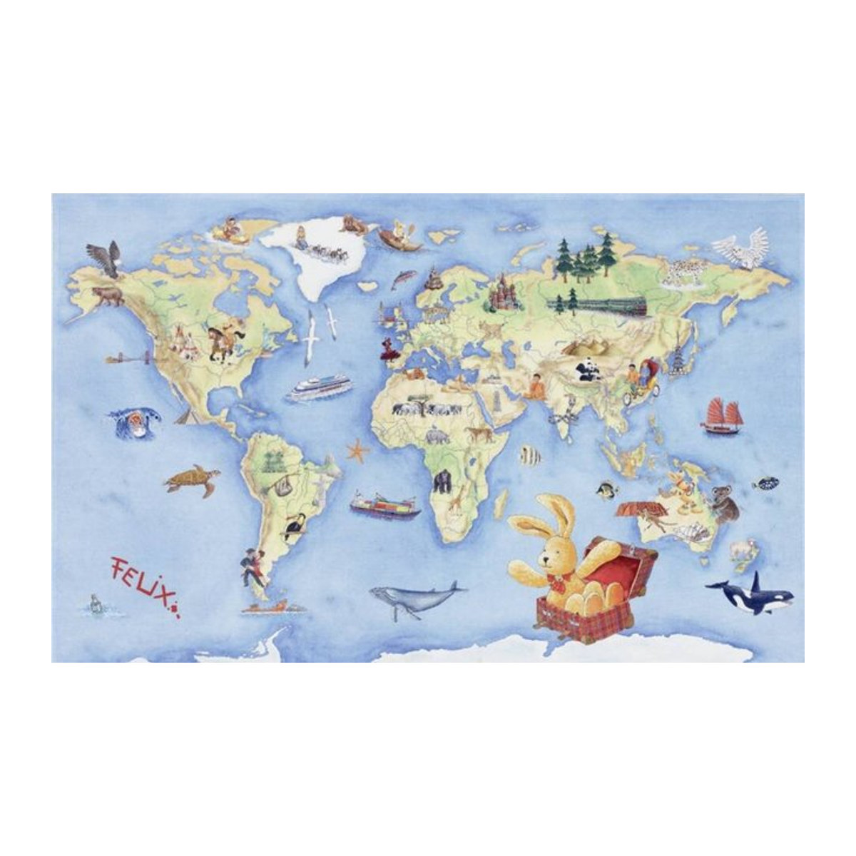 Felix Kinderteppich blau mehrfarbig B/L: 100 x 160 cm - Bild 1
