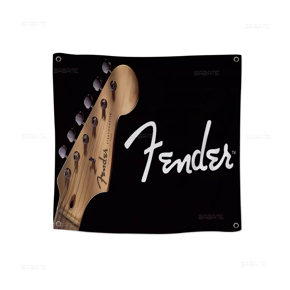 Fender Gitarre Wandbanner Schwarz als dekorative Textilflagge für dein Zimmer - Bild 7