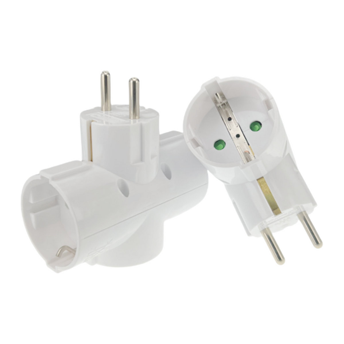 Fengyidz 1 auf 3-Wege Europäischer Typ-Konvertierungsstecker in Weiß, EU-Standard Reisestecker für Netzteil, 16 A, AC 250 V - Bild 1
