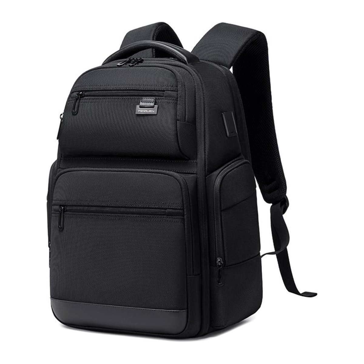 Fenruien Rucksack für Männer 43L Schwarz Modern Wasserdicht mit USB-Ladefunktion und Laptopfach - Bild 1