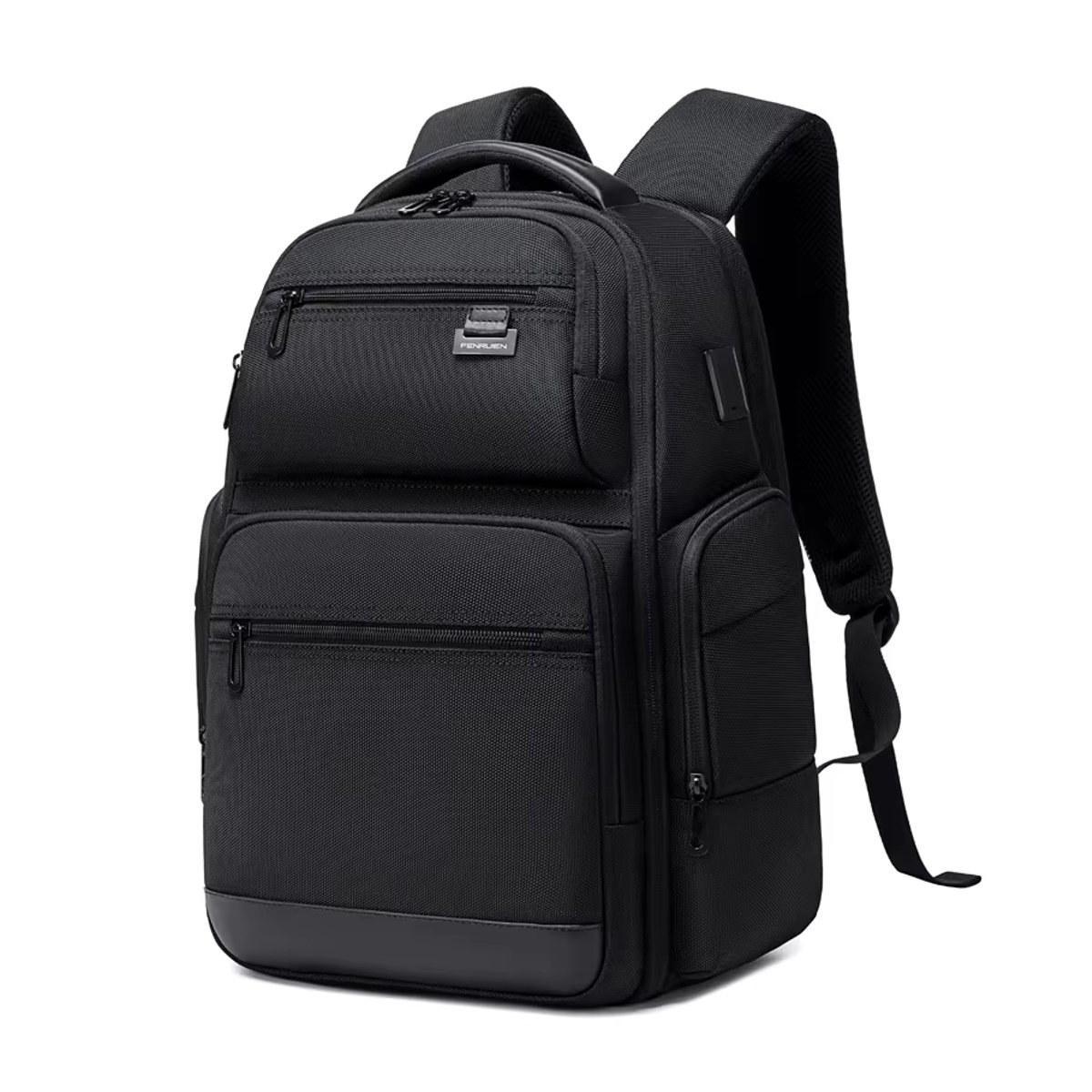 Fenruien Rucksack für Männer 43L Schwarz Modern Wasserdicht mit USB-Ladefunktion und Laptopfach - Bild 7