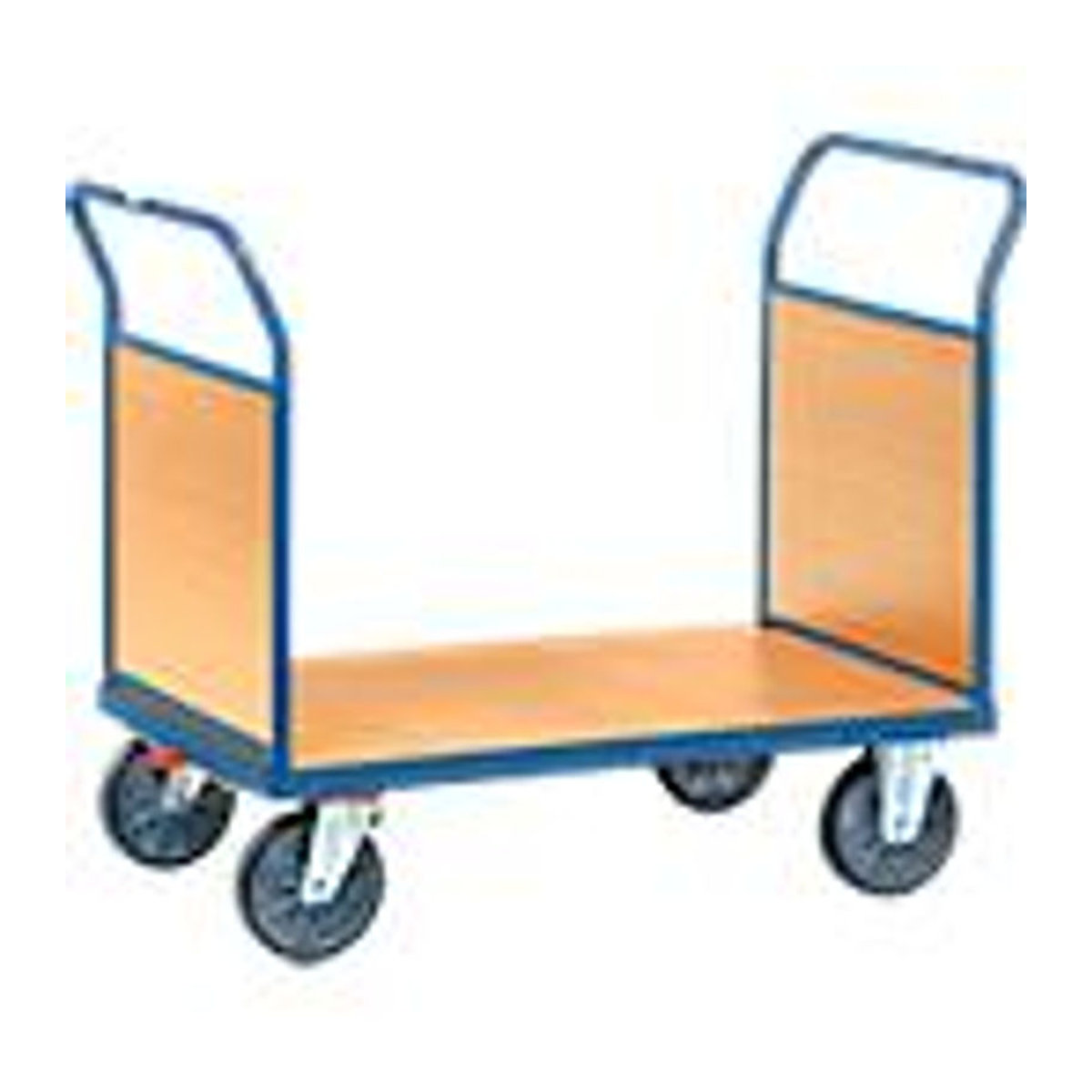 FETRA Doppel-Stirnwandwagen in Buche-Dekor und Blau, B/T: 850 x 500 mm - Bild 2