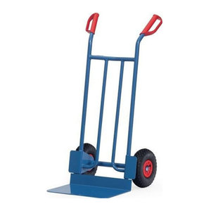 Fetra Sackkarre mit großer Schaufel und Luftbereifung in Blau, Tragkraft 250 kg, B/T/H: 30 x 48 x 115 cm