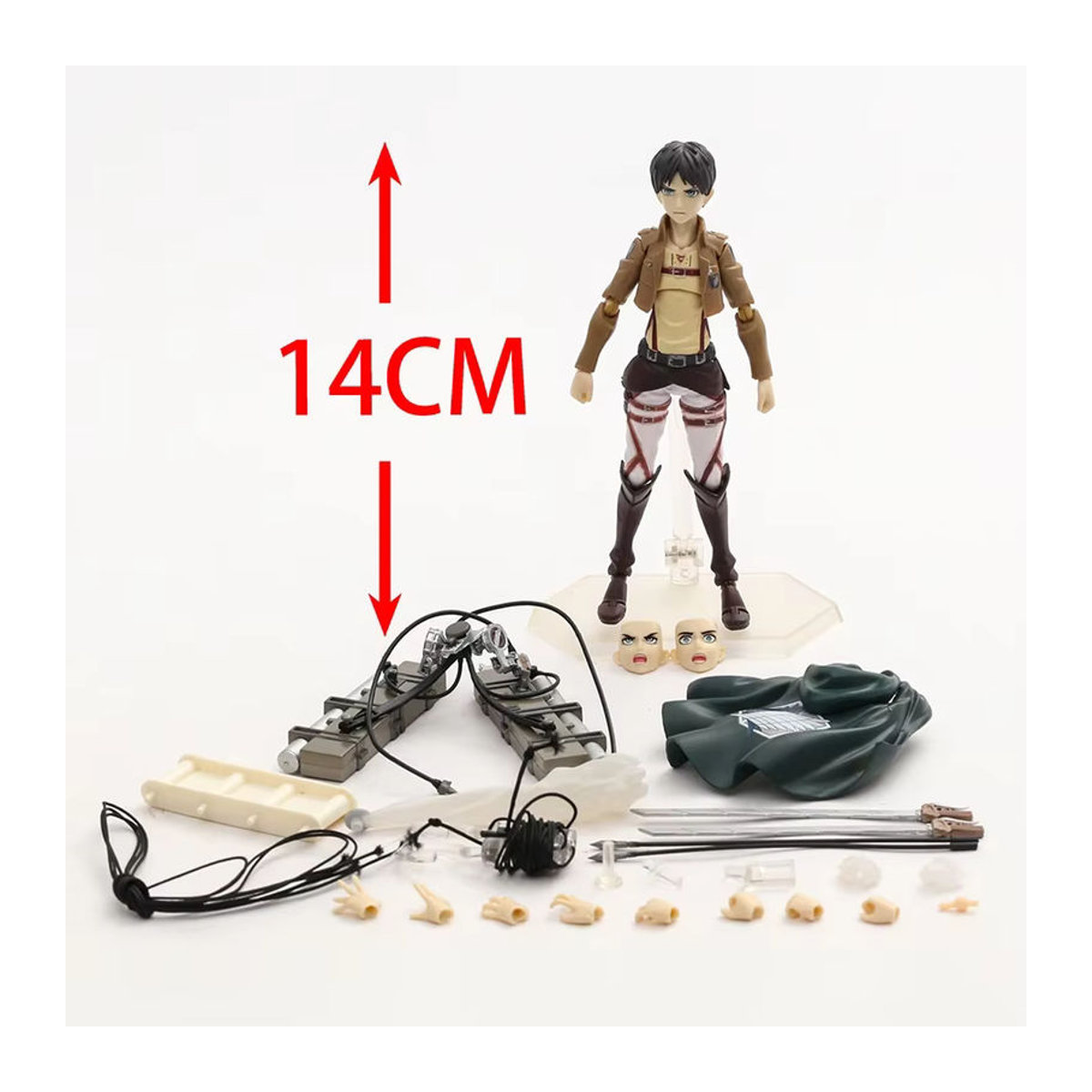 Figma Attack on Titan Figuren Set mit Eren Jaeger, Mikasa Ackerman und Levi aus Kunststoff, mehrfarbig - Bild 2