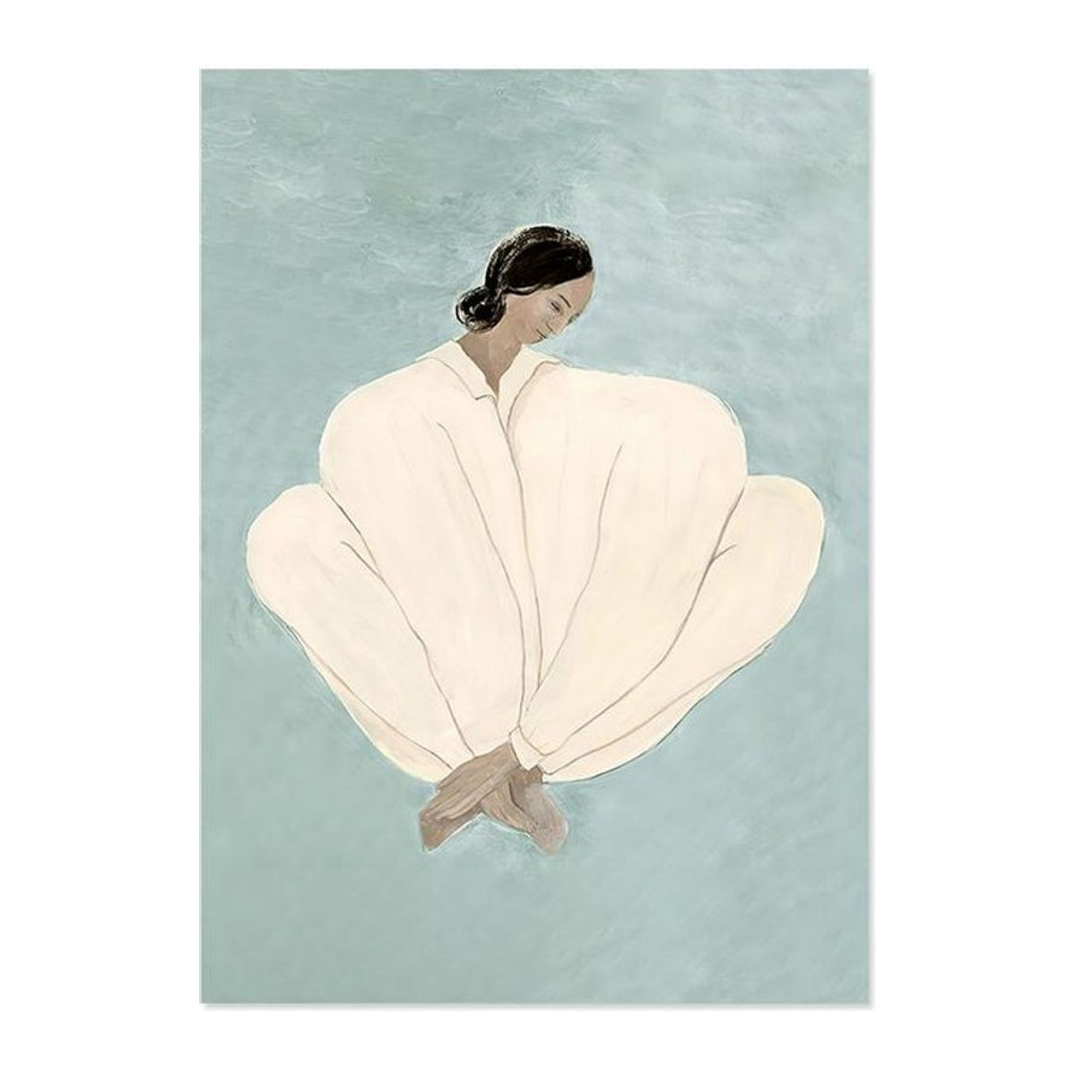 Fine Art Museum Abstrakte Sofia Lind Körperlinie Moderne Leinwand Malerei, Porträt Wandkunstdruck in Mehrfarbig, B: 60 cm, H: 40 cm, Rahmenlos - Bild 1