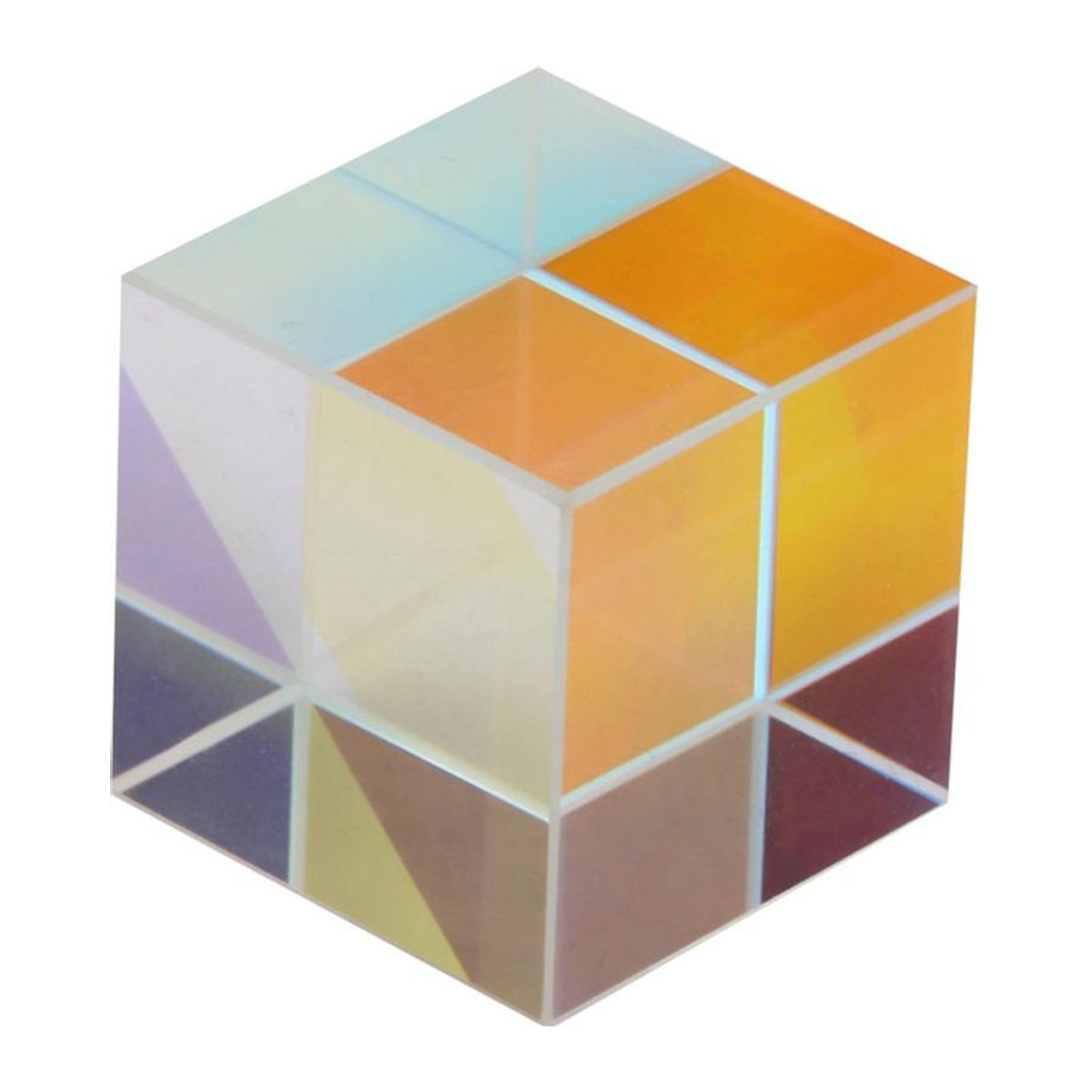 Fishine Buntglasprisma als geometrische Dekoration, mehrfarbig und transparent, B/T/H: 2 x 2 x 2 cm - Bild 1