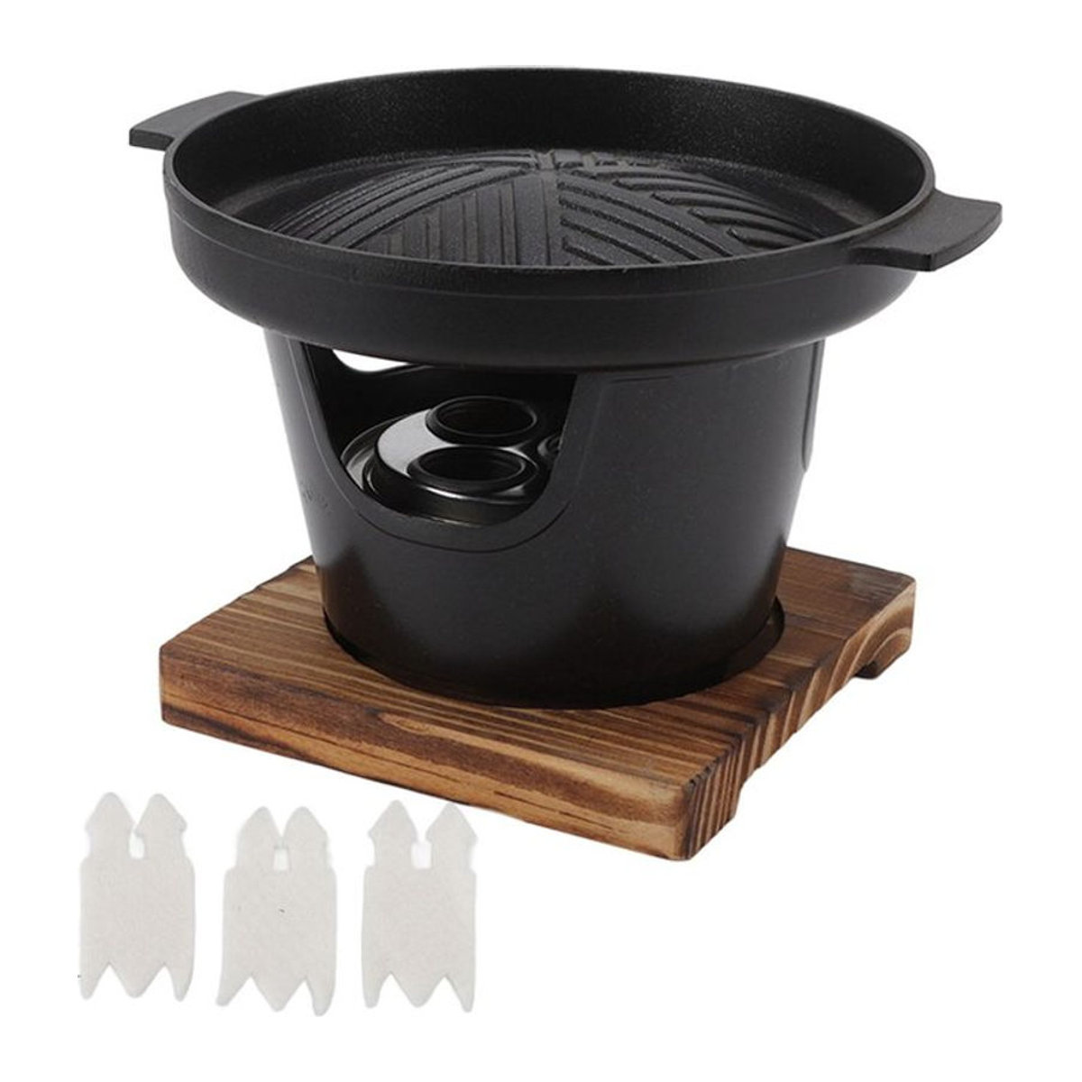 Fishine Mini BBQ Tischgrill Schwarz aus Aluminium und Gusseisen für Camping und Picknick - Bild 1