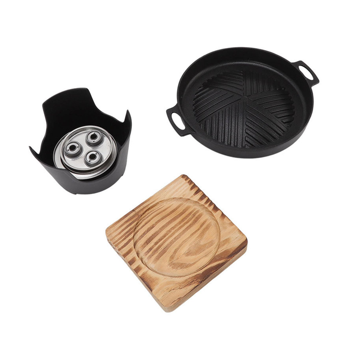 Fishine Mini BBQ Tischgrill Schwarz aus Aluminium und Gusseisen für Camping und Picknick - Bild 2