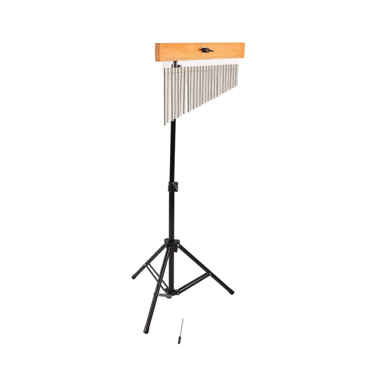 Fishine Windspiel Violon mit Metallstäben und Holzbasis in Silber und Natur - Bild 2