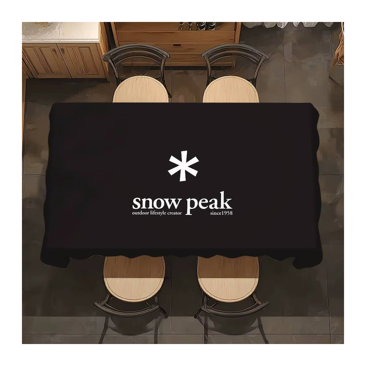 Fishion S-Snow P-Peak Tischdecke für Indoor und Outdoor, wasserdichte und fleckgeschützte Picknick-Tischdecke zur Dekoration für dein Zuhause oder die Küche - Bild 2