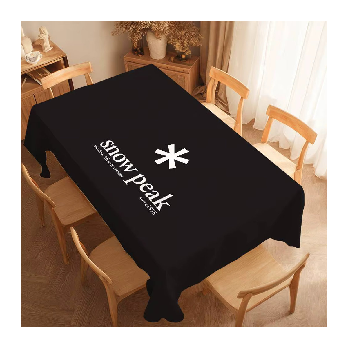 Fishion S-Snow P-Peak Tischdecke für Indoor und Outdoor, wasserdichte und fleckgeschützte Picknick-Tischdecke zur Dekoration für dein Zuhause oder die Küche - Bild 3