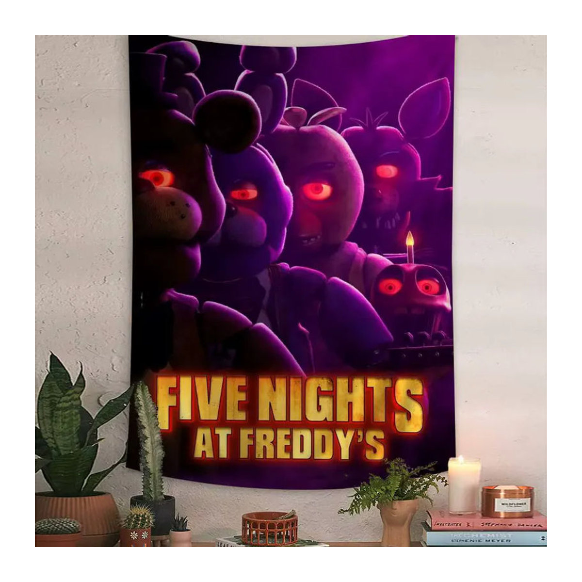 Five Nights at Freddy's Cartoon Wandteppich in Lila als dekorativer Textil-Wandbehang im Hochformat - Bild 6