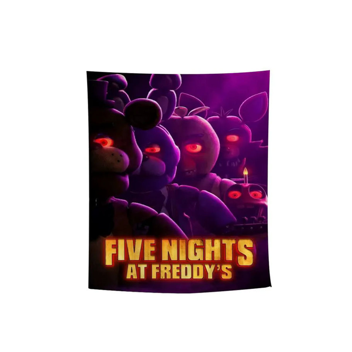 Five Nights at Freddy's Cartoon Wandteppich in Lila als dekorativer Textil-Wandbehang im Hochformat - Bild 7