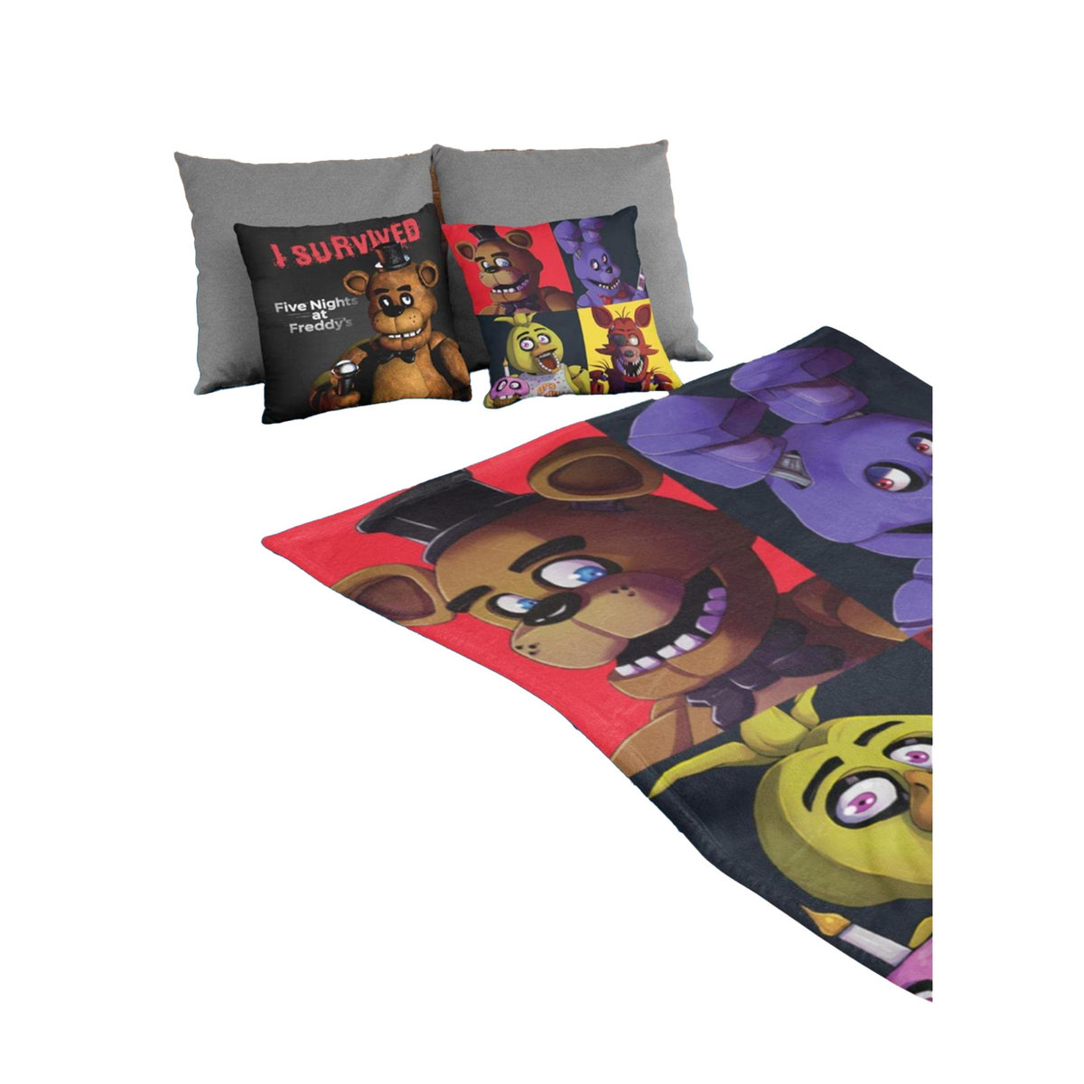Five Nights At Freddy's Fleecedecke Freddy Fazbear in Schwarz, Breite: 150 cm - Bild 1