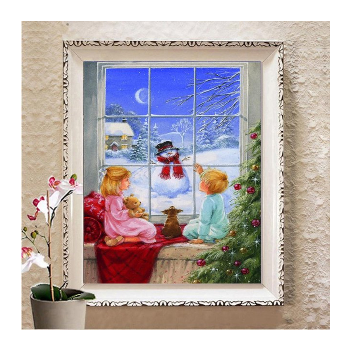FIYO Diamond Painting DIY Tier Mosaik Bild mit runden Bohrern, Multicolor, B/H: 20 x 30 cm - Bild 1
