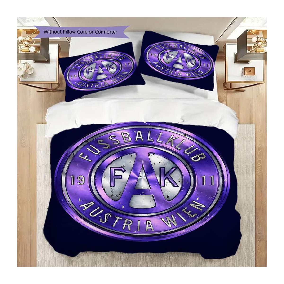 FK Austria Wien Bettwäsche Set mit Bettbezug und 2 Kissenbezügen von Manus Home, B/H: 240 x 220 cm - Bild 9