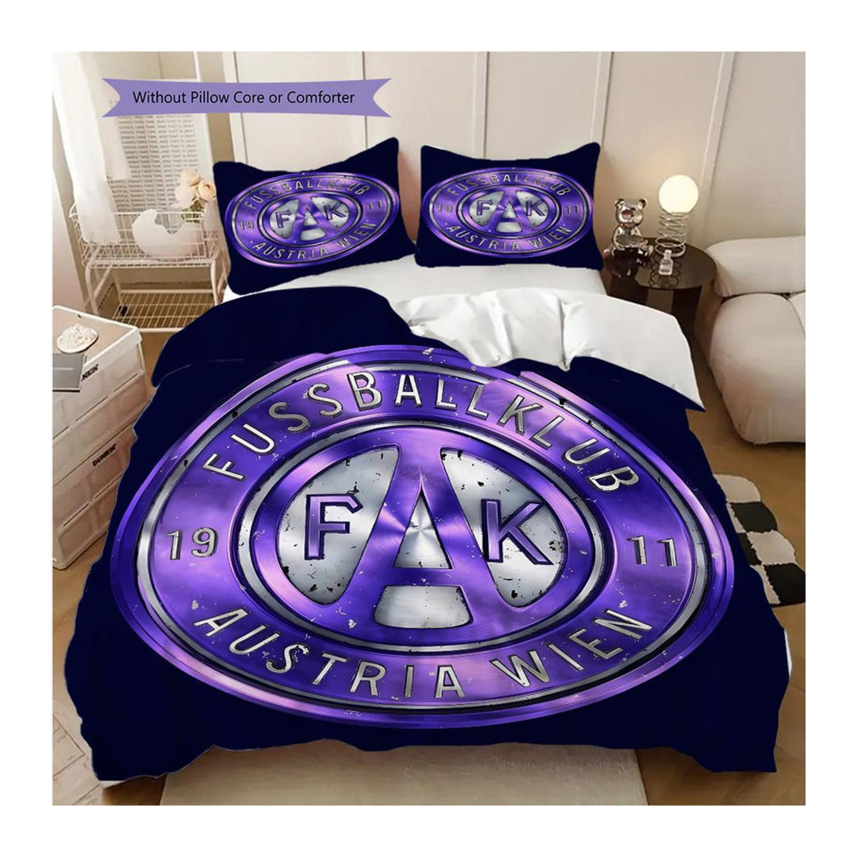 FK Austria Wien Bettwäsche Set mit Bettbezug und 2 Kissenbezügen von Manus Home, B/H: 240 x 220 cm - Bild 10