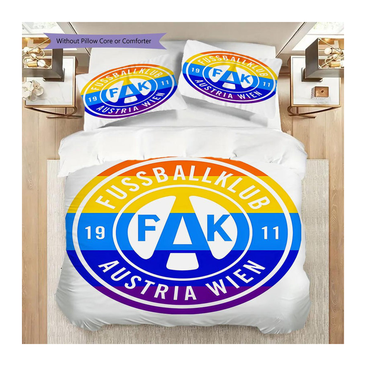 FK Austria Wien Bettwäsche Set mit Reißverschluss, 1 Bettbezug und 2 Kissenbezüge, B/H: 140 x 200 cm - Bild 9