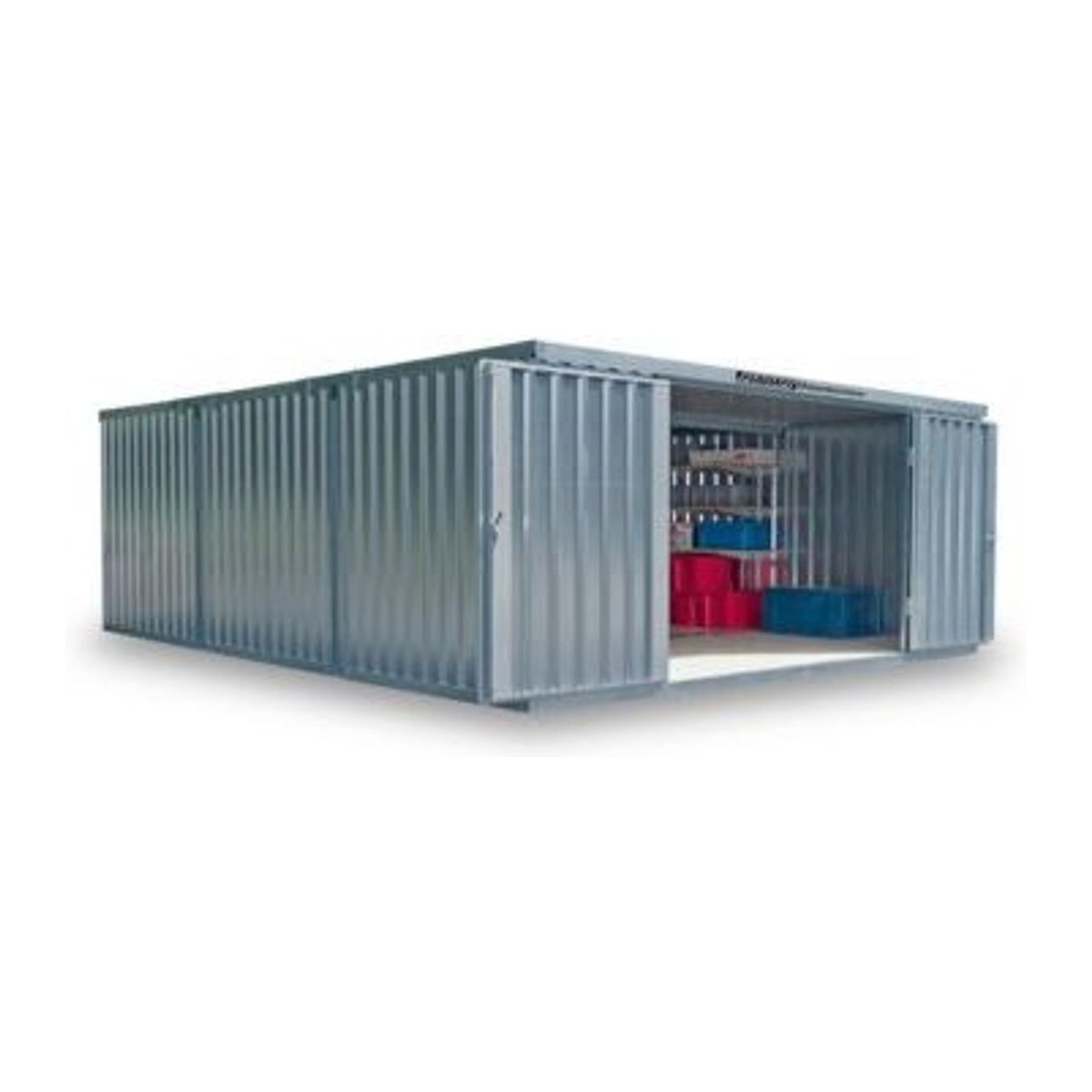Fladafi Materialcontainer Mod. 1560, verzinkt, alufarben, mit Holzfußboden, zerlegt - Bild 1