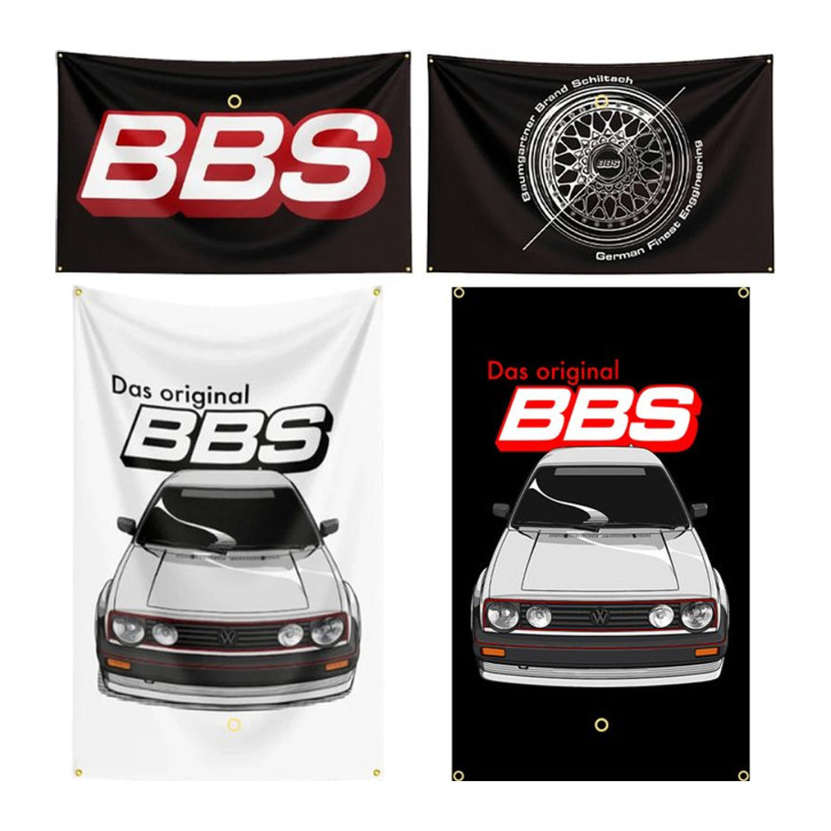 FLAGDOM Dekorationsbanner Auto Teile Design aus Polyester, mehrfarbig, B: 150 cm, H: 90 cm - Bild 1