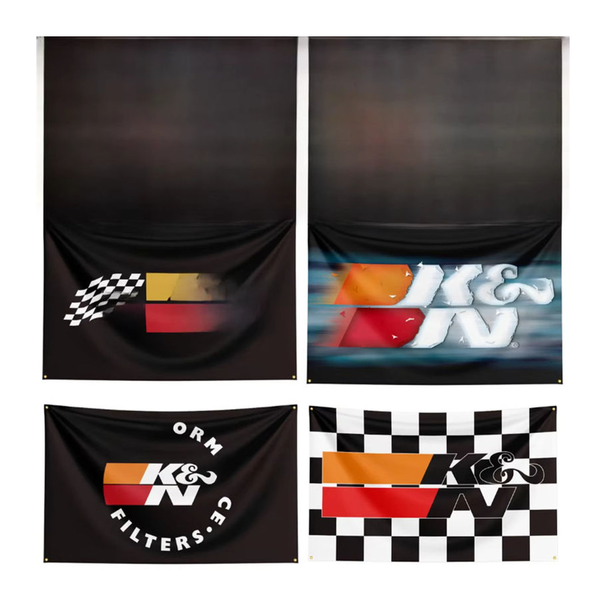 FLAGDOM K&N Flagge aus Polyester mit Auto-Parts-Print, mehrfarbig, B: 150 cm, H: 90 cm - Bild 2