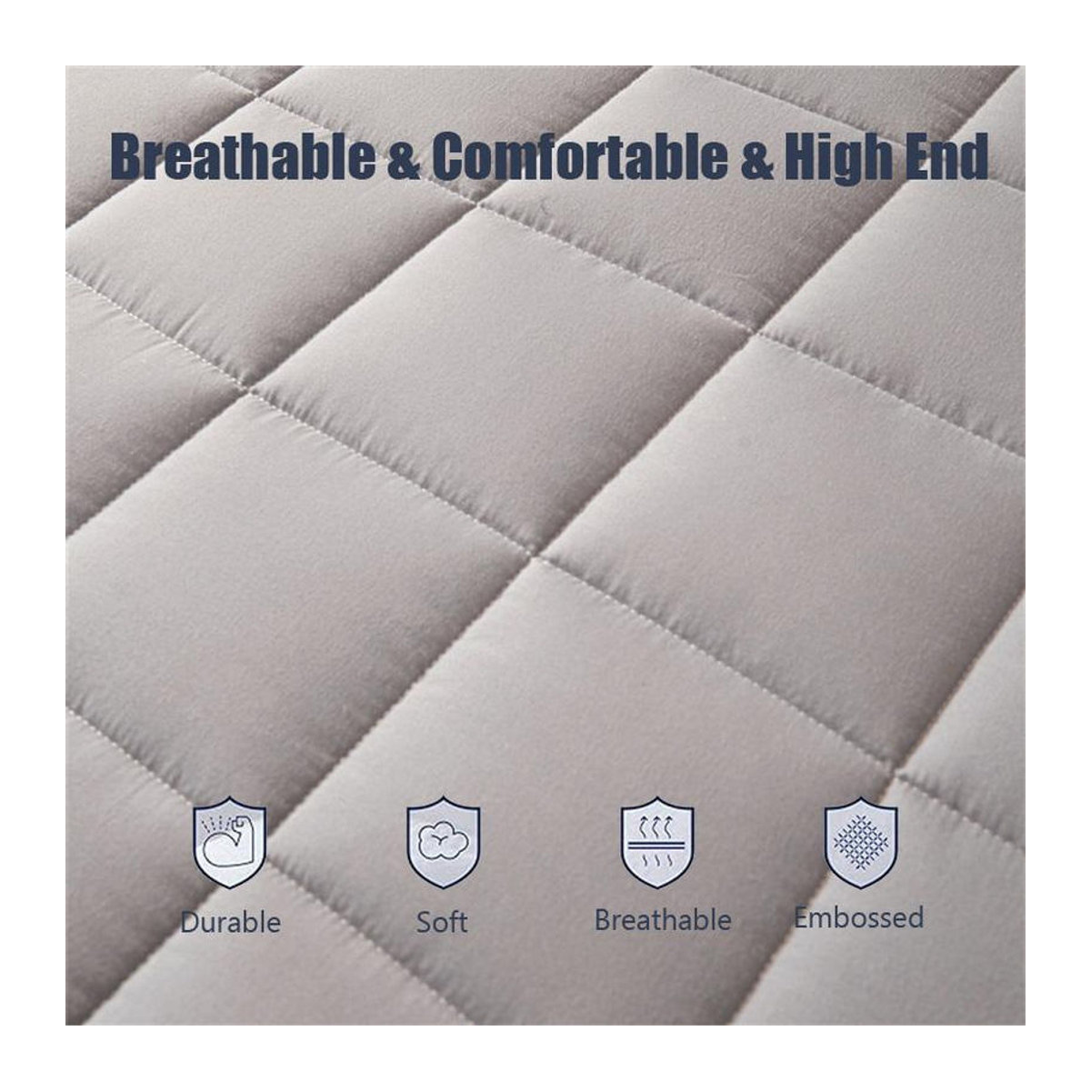 Flauschiger 6-seitiger Matratzenbezug mit Reißverschluss von Bestbags als staubdichter Matratzenschoner in Grau, B/T/H: 99 x 190 x 20 cm - Bild 3
