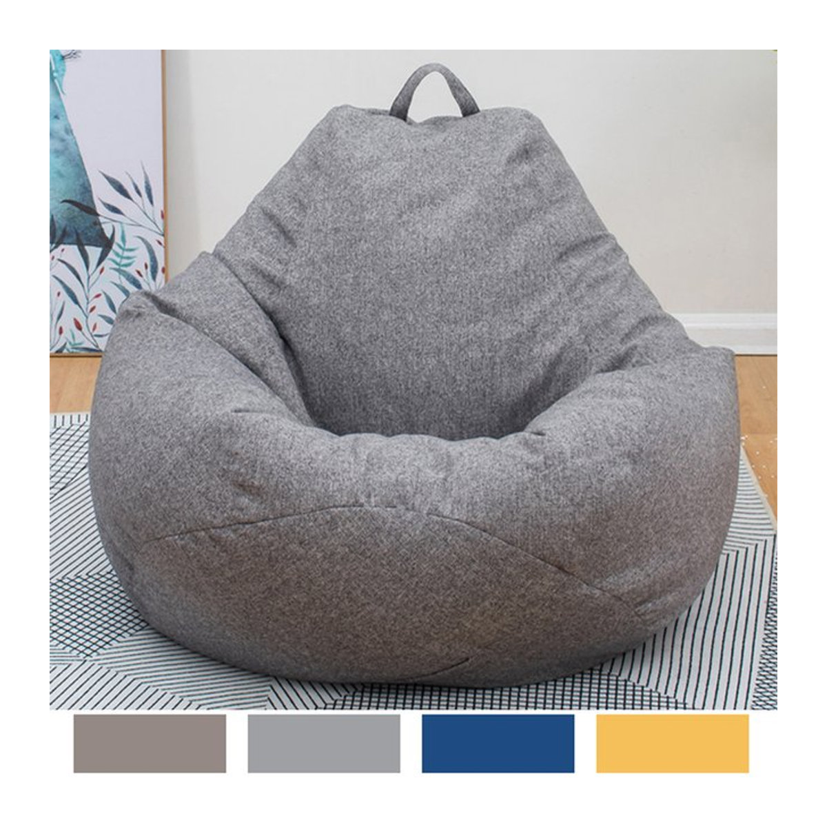 Flauschiger Sitzsack Bezug für Lazy Seat und Tatami-Sofas, grau, B/T/H: 70 x 80 cm - Bild 1