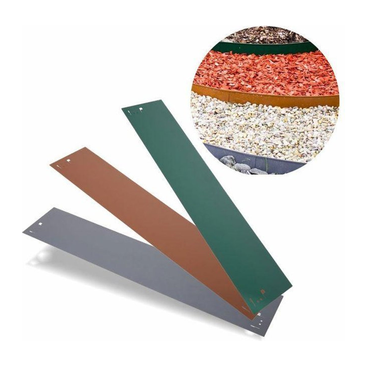 Flexible Metall-Gartenbordüre von ICH-ZAPFE.DE in Braun, Höhe: 13,5 cm, Länge: 120 cm - Bild 1