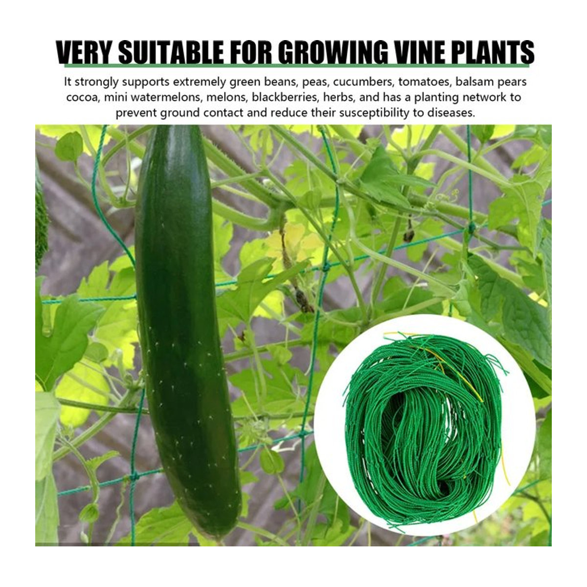 Flexibles Klettergitter Netz für Gartenpflanzen, Obst und Gemüse zur Unterstützung von Reben und Kletterpflanzen - Bild 1