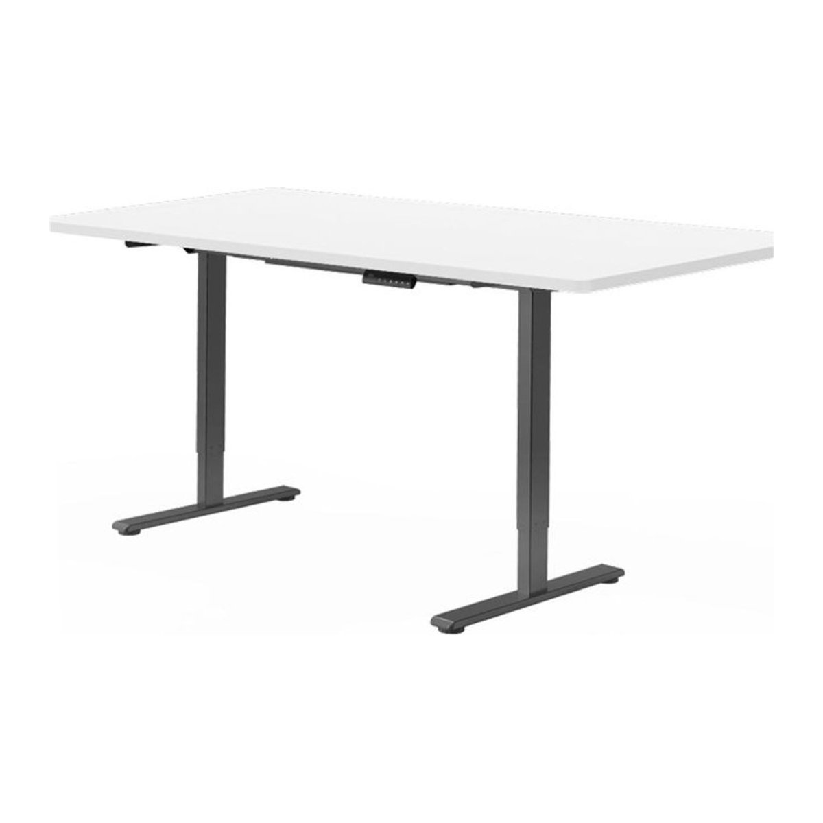 FlexiSpot Höhenverstellbarer Schreibtisch mit Kohlenstoffstahlrahmen in Schwarz/Weiß, B: 85.8 cm, T: 166.9 cm, H: 6.2 cm - Bild 1