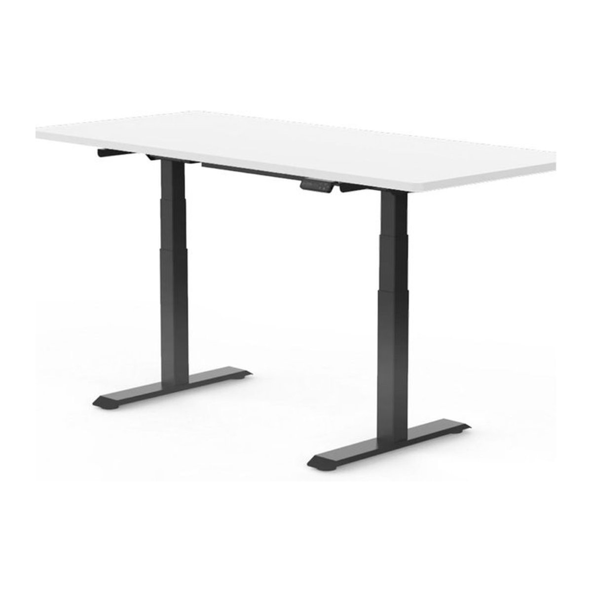 FlexiSpot Höhenverstellbarer Schreibtisch mit Stahlrahmen in Schwarz/Weiß, B: 85.8 cm, T: 166.9 cm, H: 6.2 cm - Bild 1