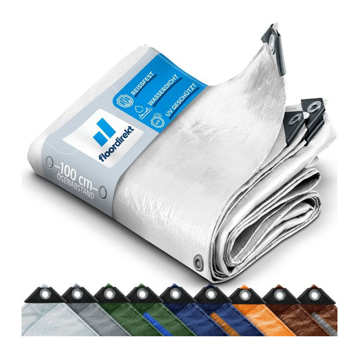 floordirekt Abdeckplane aus Kunststoff in Weiß mit 240 g/m² - Bild 1