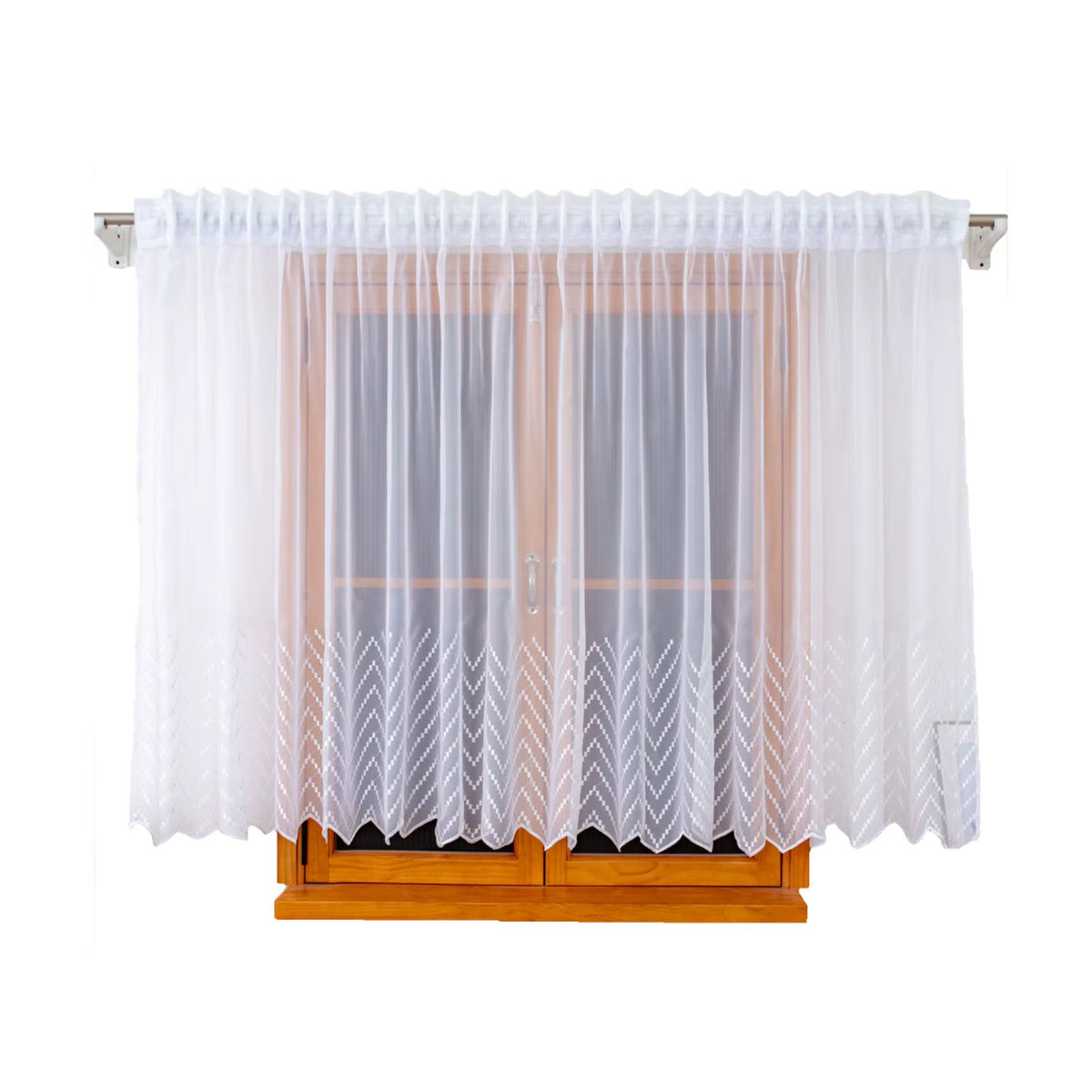 FLYINGCURTAINS Transparenter Chiffon-Vorhang mit Stickerei in Weiß - Bild 2