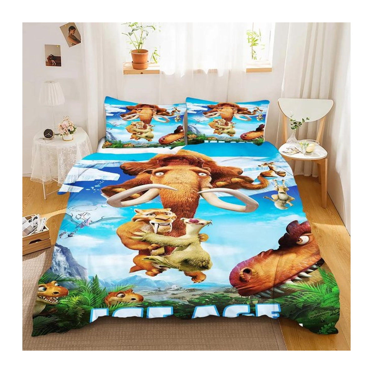 Flylo Bettwäsche Set Anime Eis-Tier Design mit 3D-Druck, Multicolor, Polyester, mit Reißverschluss, B/H: 100 x 135 cm - Bild 1