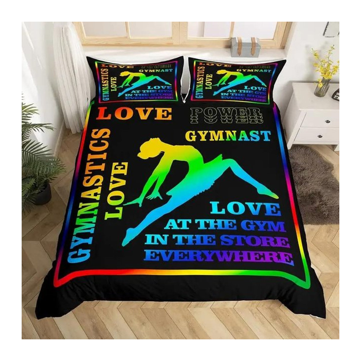 Flylo Bettwäsche Set Neonpink mit Reißverschluss für Gymnastik und Ballett, 2er Set, B/H: 70 x 133 cm - Bild 1