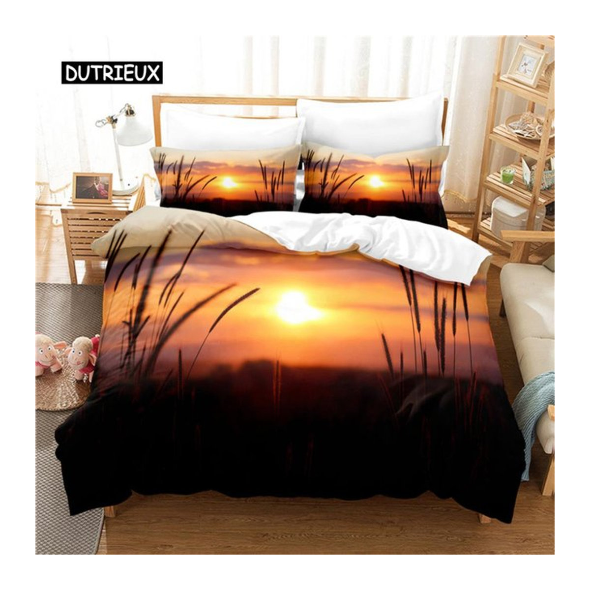 Flylo Bettwäsche-Set Sonnenuntergang mit 3D-Digitaldruck und Reißverschluss, B/H: 135 x 200 cm - Bild 1