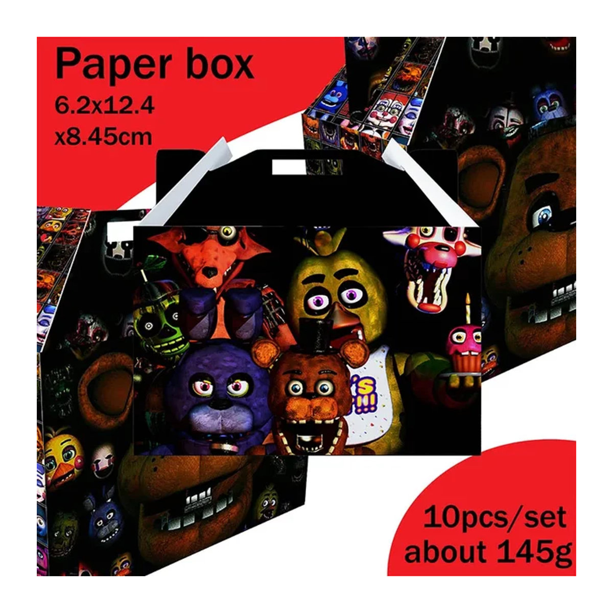 FNAF Five Nights at Freddy's Geschenkbox aus Papier für Kinder, mehrfarbig, rechteckig - Bild 1