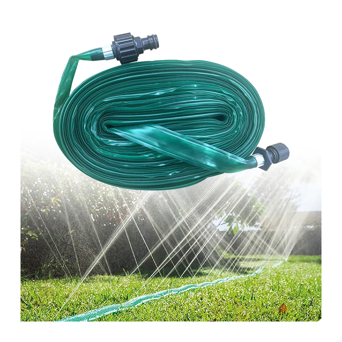 FOGWOWO Sprinkler Soaker Schlauch Set in Grün zur Garten- und Rasenbewässerung - Bild 7