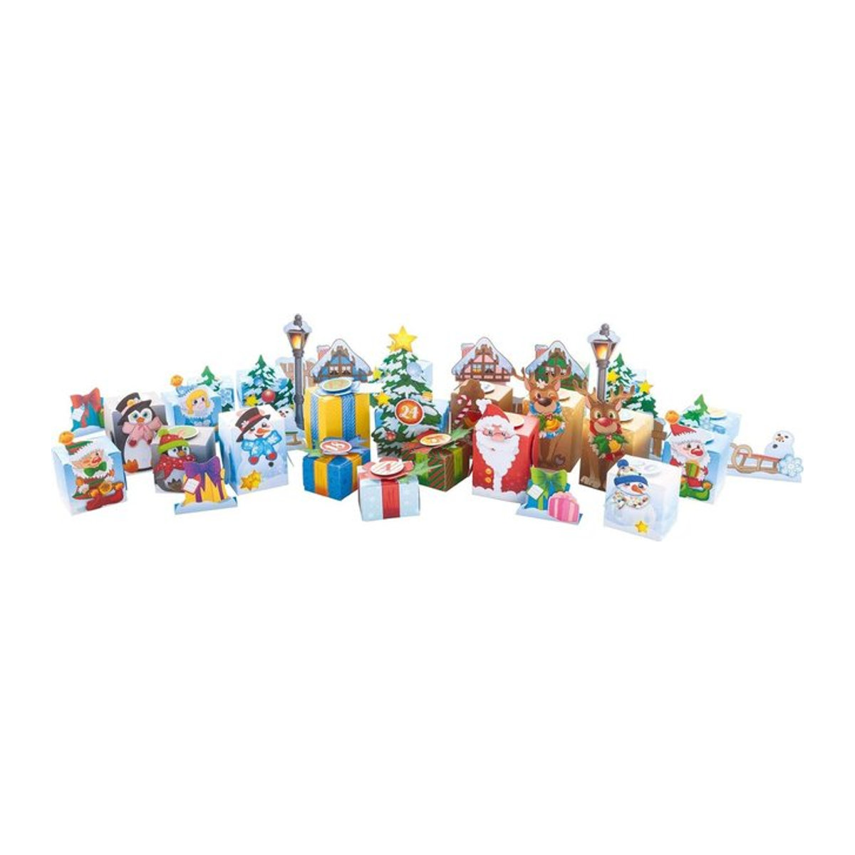 folia Bastelset Adventskalender Winterlandschaft aus Papier für Kinder in Mehrfarbig - Bild 1