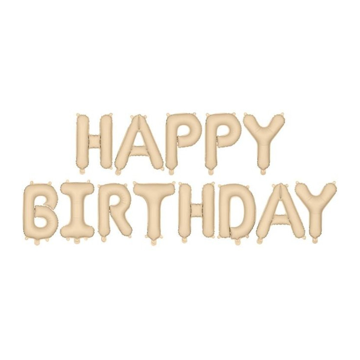 Folienballon Happy Birthday in Beige, Breite: 340 cm, Höhe: 35 cm - Bild 1