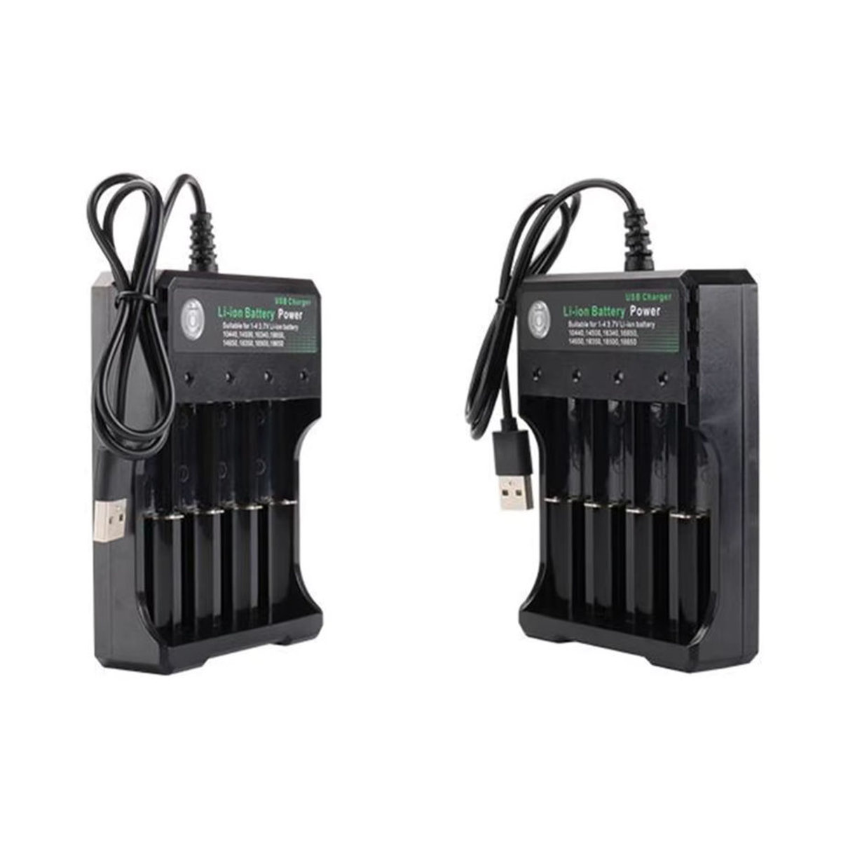Fomscvka 18650 Batterieladegerät Schwarz mit 1 2 oder 4 Steckplätzen für 3,7 V Lithium-Akkus - Bild 4