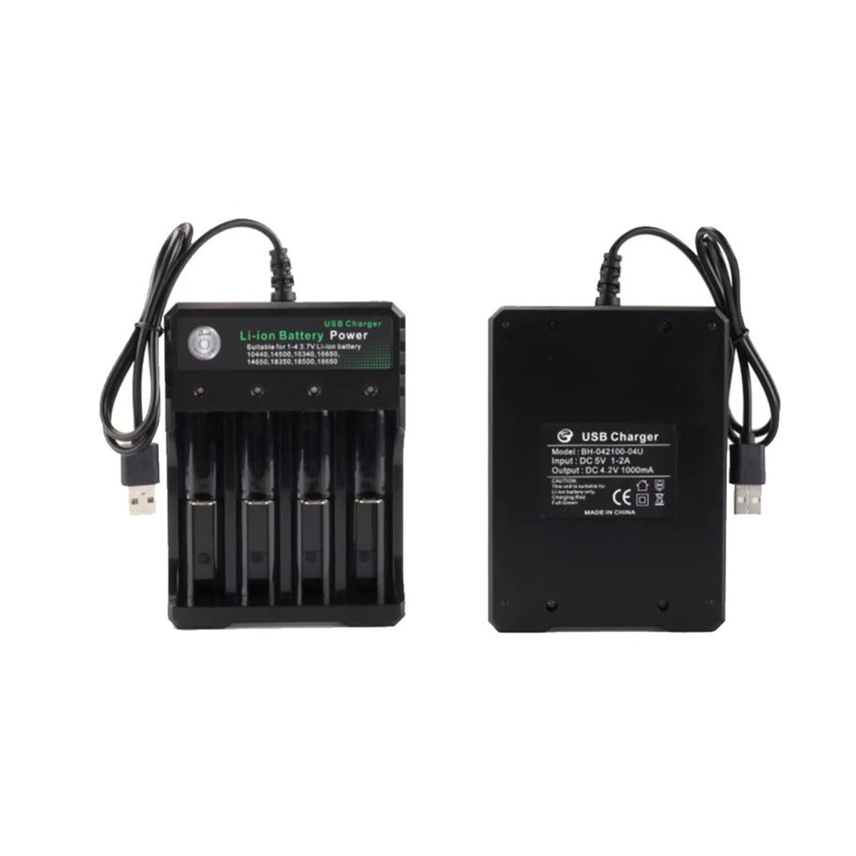 Fomscvka 18650 Batterieladegerät Schwarz mit 1 2 oder 4 Steckplätzen für 3,7 V Lithium-Akkus - Bild 5