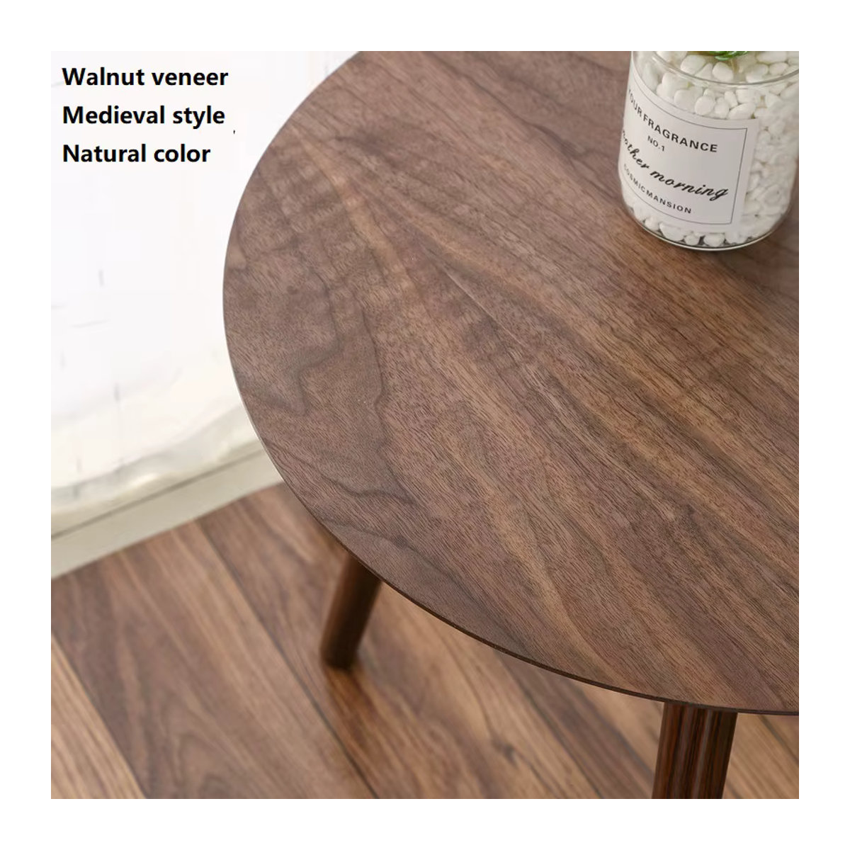 Formwell Nesting Beistelltisch aus Holz in Nussbaum, rund, Modern Mid-Century Design, B/T/H: 40 x 40 x 40 cm - Bild 4