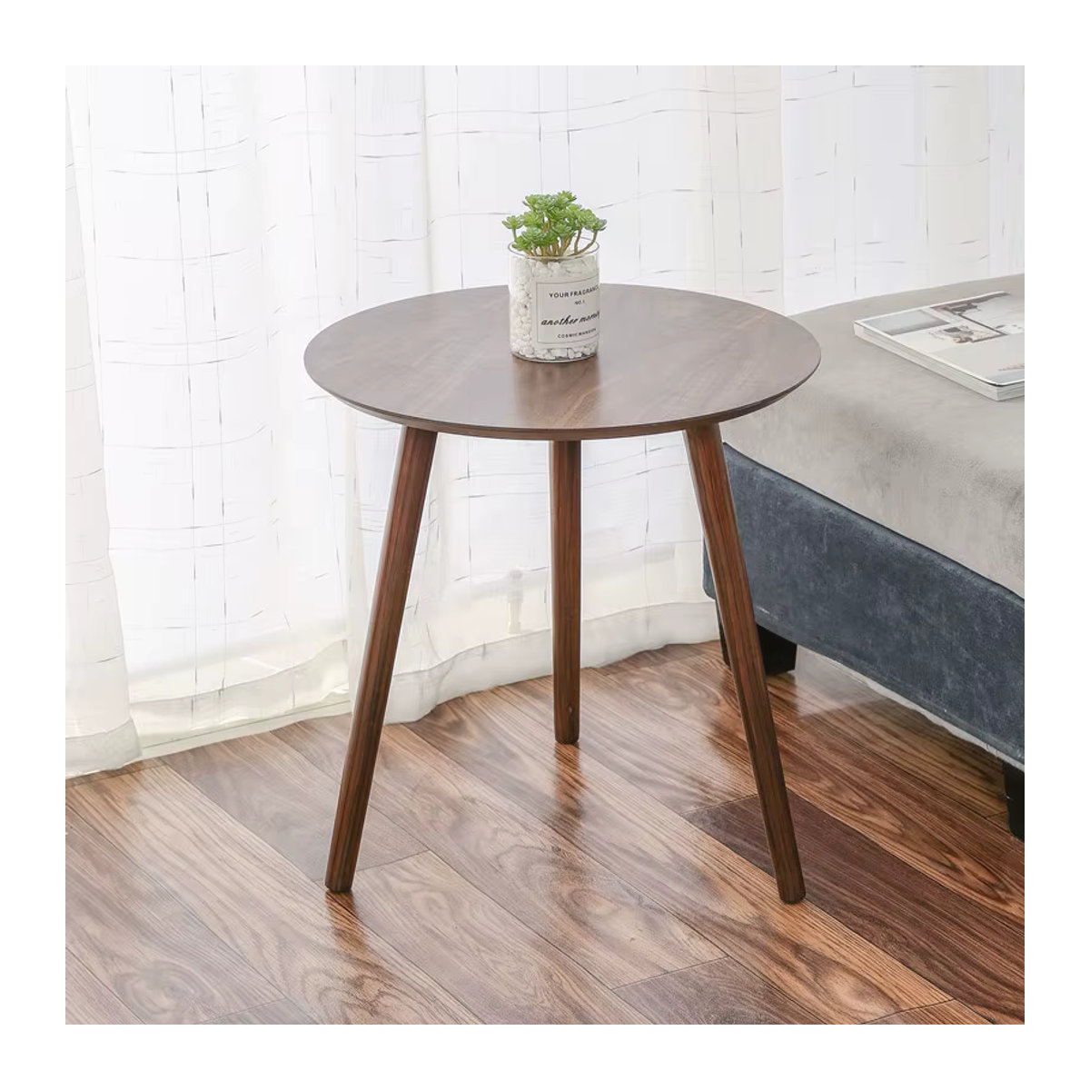 Formwell Nesting Beistelltisch aus Holz in Nussbaum, rund, Modern Mid-Century Design, B/T/H: 40 x 40 x 40 cm - Bild 5