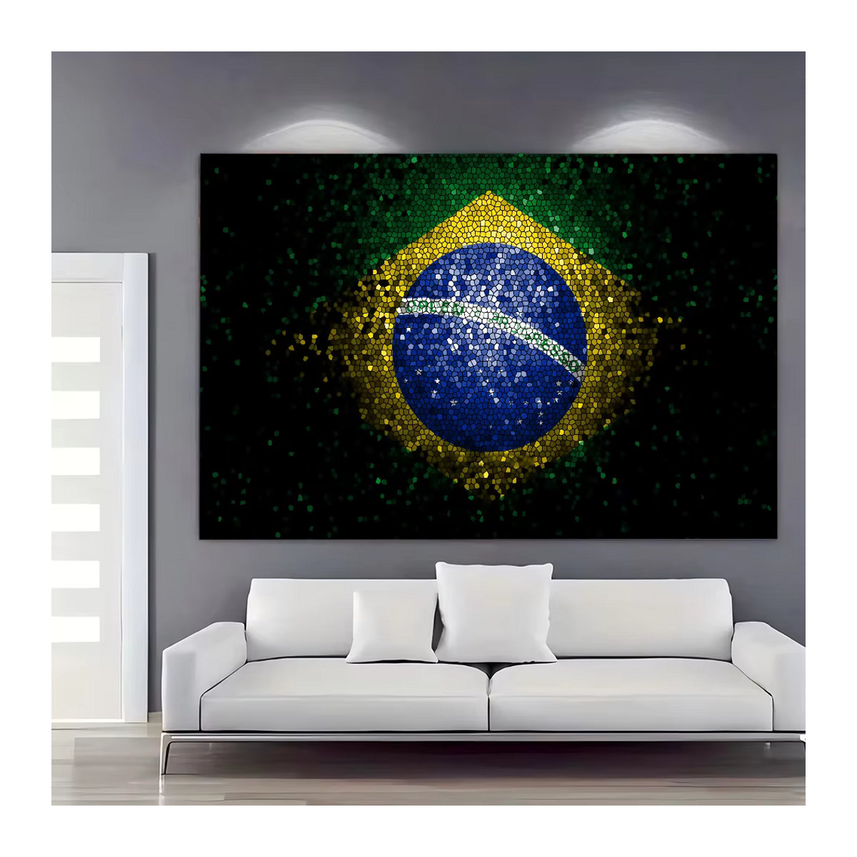 Fotohintergrund Brasilien Flagge für Sommer-Fotografie und Photobooth, rechteckig - Bild 2