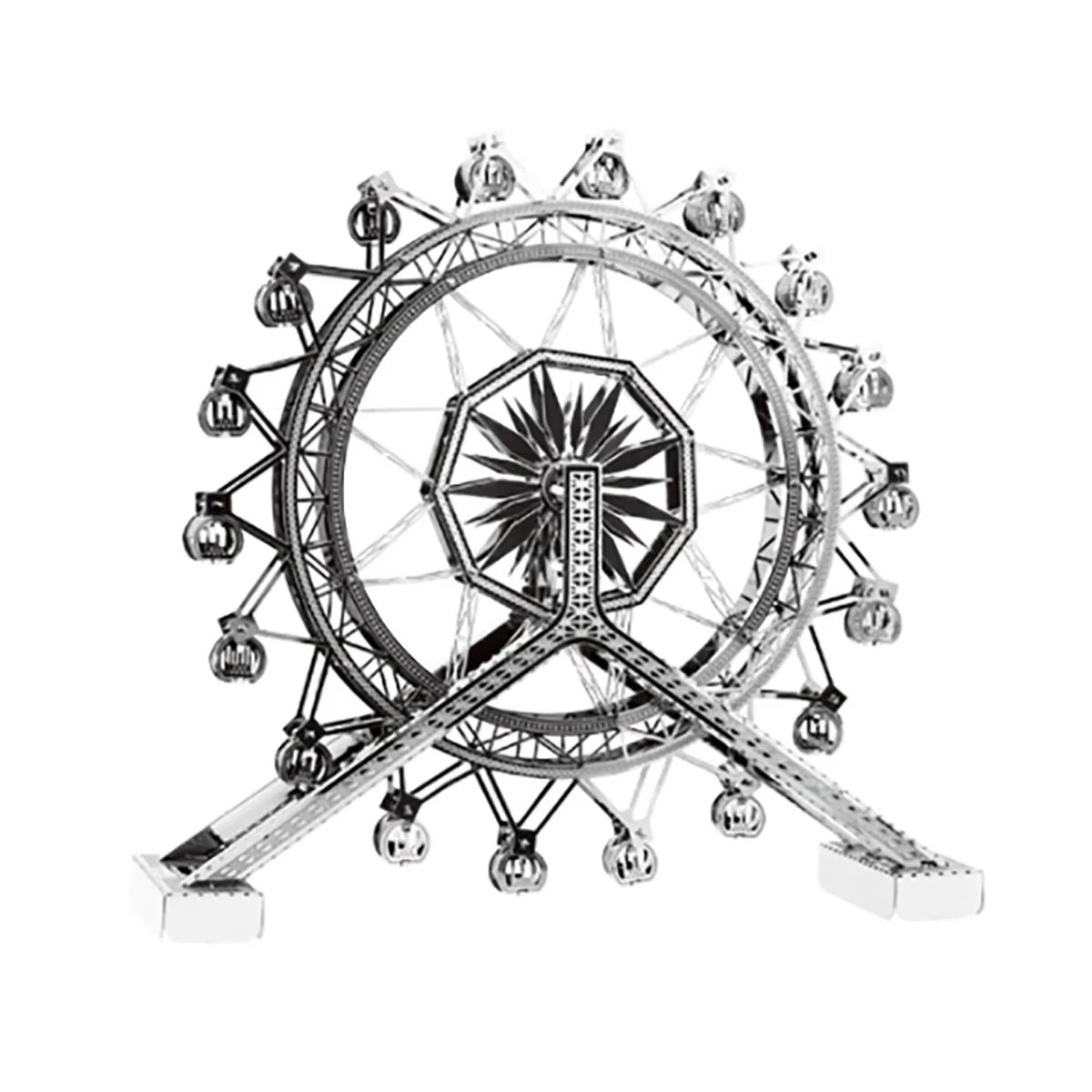 Fradoo 3D Metallpuzzle Rotierendes Riesenrad in Silber für Erwachsene - Bild 3
