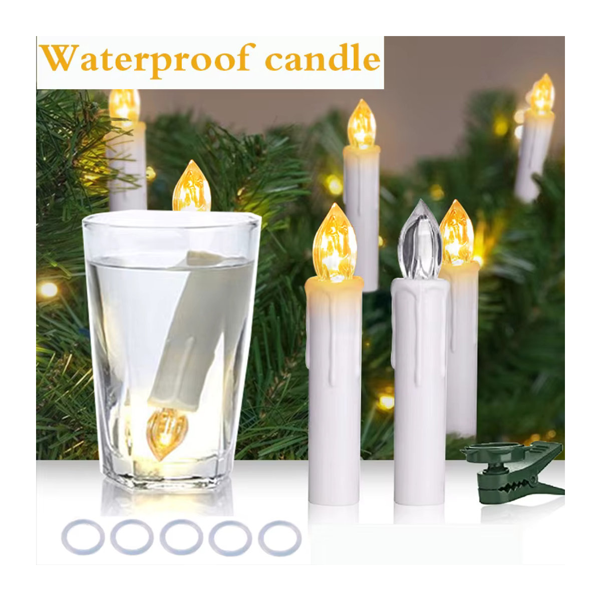 FREEPOWER LED-Stabkerzen mit Fernbedienung und Timer, weiß, Flammenlose Kerzen mit Flackereffekt für Hochzeit und Weihnachten, H x B x T: 12,2 x 1,8 x 1,8 cm - Bild 2